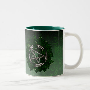 Das Pentagramm u. der Efeu Zweifarbige Tasse