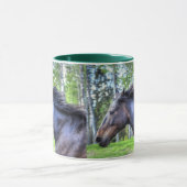 Das Percheron Pferd Foto läuft auf schwarzem Thoro Tasse (Zentrum)