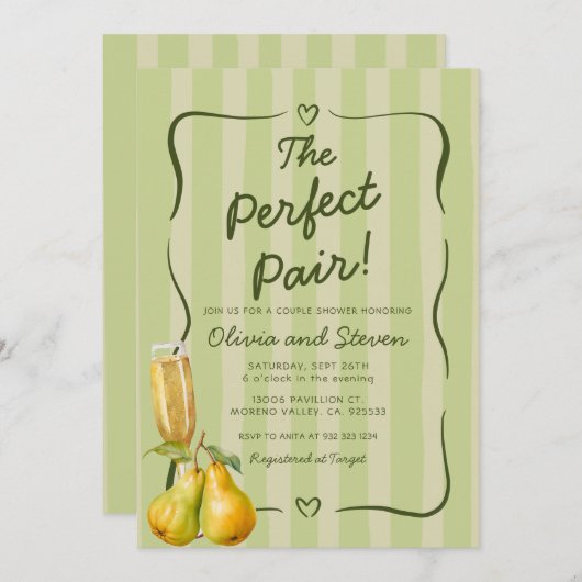 Das perfekte Brautparty, das Thema Birne Einladung (Vorne/Hinten)
