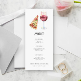 Das perfekte Brautparty-Menü Menükarte