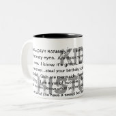 Das perfekte Geschenk Zweifarbige Tasse (Vorderseite Links)