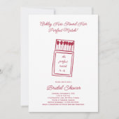 Das perfekte Match, Doodle Matchbook Brautparty Einladung (Vorderseite)