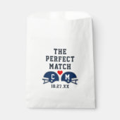 Das perfekte Match-Fußball-Hochzeitmonogramm Geschenktütchen (Vorderseite)