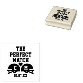 Das perfekte Match-Fußball-Hochzeitmonogramm Gummistempel (Stempel)
