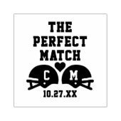 Das perfekte Match-Fußball-Hochzeitmonogramm Gummistempel (Prägung)