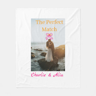 Das perfekte Match Hochzeitspaar Foto retro pink Fleecedecke