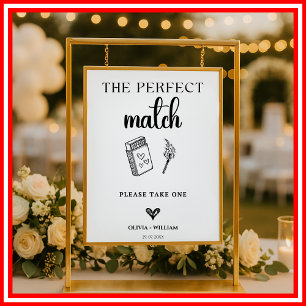 Das perfekte Match Hochzeitsschild Poster
