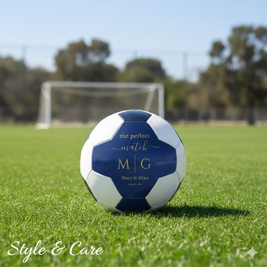 Das perfekte Match - Monogramm Paar Name Navy Fußball