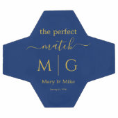 Das perfekte Match - Monogramm Paar Name Navy Fußball (Flach)