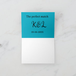 Das perfekte Match-Paar Name Buchstabe Datum Blau  Dankeskarte