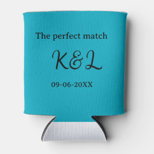Das perfekte Match-Paar Name Buchstabe Datum Blau  Dosenkühler