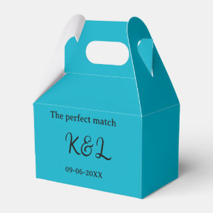 Das perfekte Match-Paar Name Buchstabe Datum Blau Geschenkschachtel