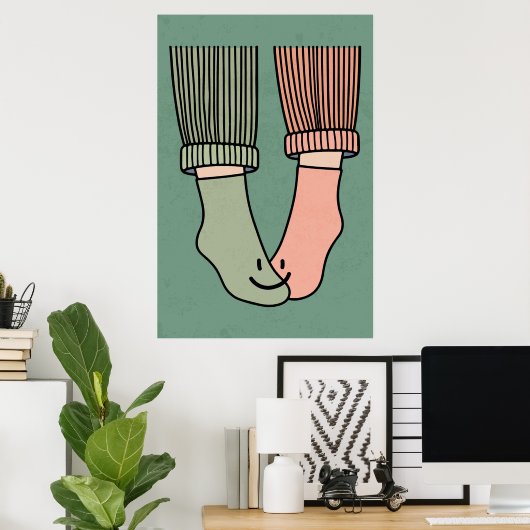 Das perfekte Match-Paarposter Glückliche Füße Wand Poster (Heimbüro)