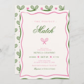 Das perfekte Match-Tennis-Brautparty Einladung (Vorne/Hinten)