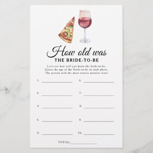 Das perfekte Paar Wie alt war die Braut, um Spiel (Vorderseite)