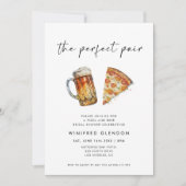 Das perfekte Pair Pizza- und Bier-Brautparty Einladung (Vorderseite)