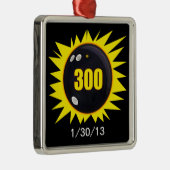 Das perfekte Spiel im Bowling, Ball & Yellow Graph Ornament Aus Metall (Rechts)