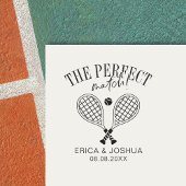 Das perfekte Spiel Save the Date Wedding Tennis Gummistempel