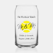 Das perfekte Spiel Tennis Thema Hochzeit kann Bril Dosenglas (Vorderseite)