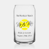 Das perfekte Spiel Tennis Thema Hochzeit kann Bril Dosenglas (Rückseite)