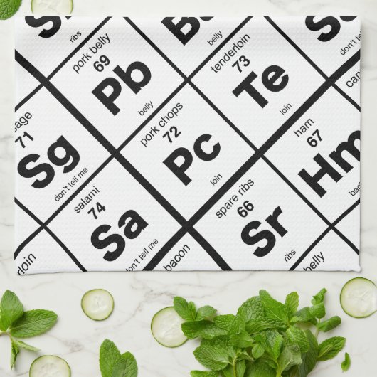 Das periodische Schwein Küchentuch (Gefaltet)