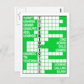 Das Periodische Tabellenwort-Scramble Postkarte (Vorne/Hinten)