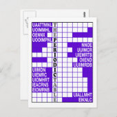 Das Periodische Tabellenwort-Scramble Postkarte (Vorne/Hinten)