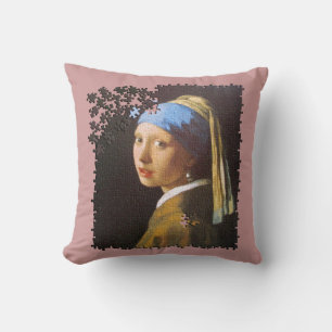 Das Perlen-Ohrringpuzzlespiel Kissen