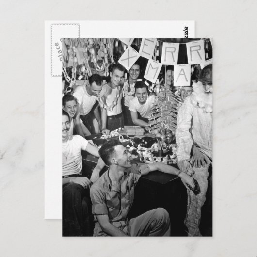 Das Personal der USS LEXINGTON feiert_War Image Postkarte (Vorne/Hinten)