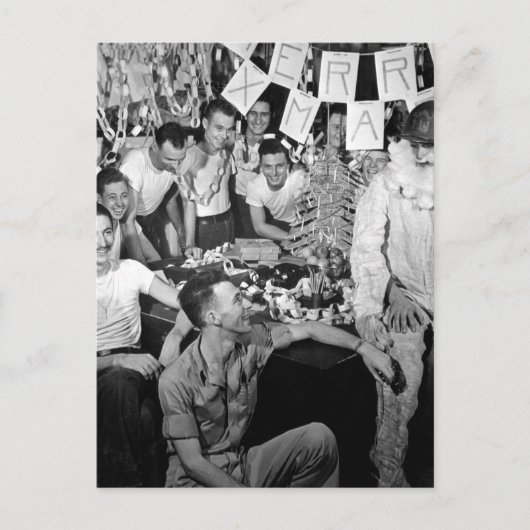 Das Personal der USS LEXINGTON feiert_War Image Postkarte (Vorderseite)