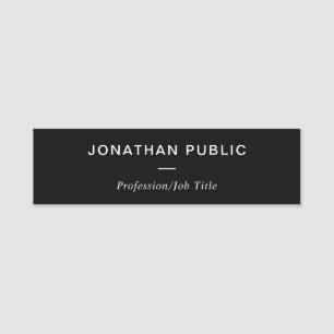 Das Personal trendy Schwarz-weiß Simple Template M Namensschild