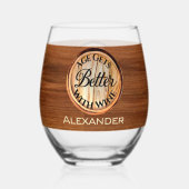 Das personalisierte Alter wird mit dem Ton aus Wei Weinglas Ohne Stiel