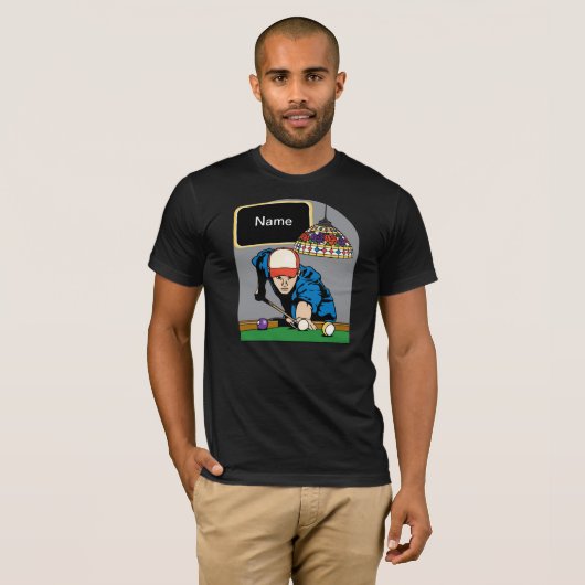 Das personalisierte Billard der Männer T-Shirt (Vorne ganz)