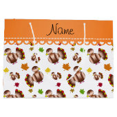 Das personalisierte Blätter des weißen Große Geschenktüte (Rückseite)