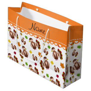 Das personalisierte Blätter des weißen Große Geschenktüte