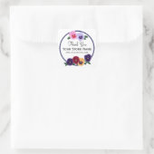 Das personalisierte Blumen Stiefmütterchen dankt Quadratischer Aufkleber (Tasche)