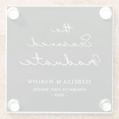 Das Personalisierte des besaiteten Abschlusses Glasuntersetzer (Rückseite)