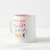 Das Personalisierte farbenfrohe Rosa der Welt Zweifarbige Tasse (Vorderseite Links)