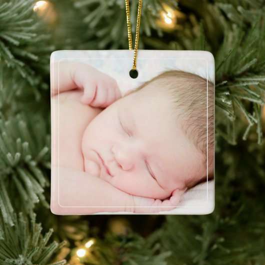 Das Personalisierte Foto des Babys zum ersten Mal Keramikornament (Baum)