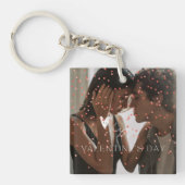 Das personalisierte Foto des modernen Valentinstag Schlüsselanhänger (Vorderseite)