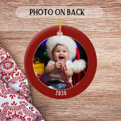 Das Personalisierte Foto und das Datum des ersten Keramik Ornament