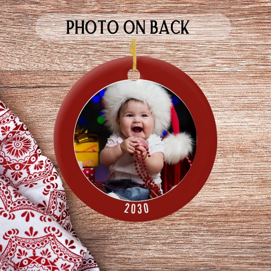 Das Personalisierte Foto und das Datum des ersten Keramik Ornament