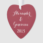 Das personalisierte Herz des Valentines Ornament (Vorderseite)