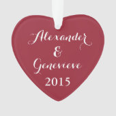 Das personalisierte Herz des Valentines Ornament (Vorderseite)