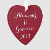 Das personalisierte Herz des Valentines Ornament (Vorderseite)