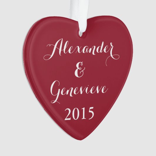 Das personalisierte Herz des Valentines Ornament (Vorderseite)