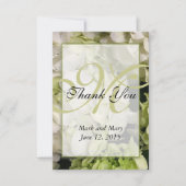 Das personalisierte Hydrangea-Monogramm danken Dankeskarte (Vorderseite)