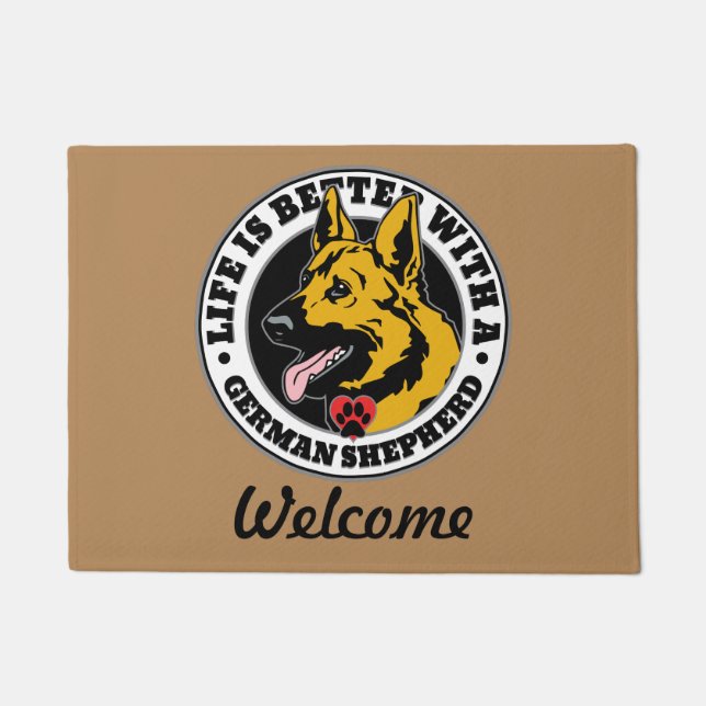 Das Personalisierte Leben des deutschen Hirten ist Fußmatte (Vorderseite)