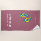 Das personalisierte Leben ist bei der Strandfamili Strandtuch (Vorderseite)