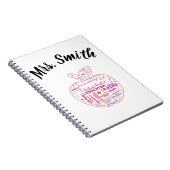 Das personalisierte Notizbuch Wordart Lehrers Notizblock (Rechte Seite)